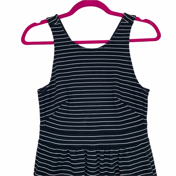 Madewell Black White Striped Fit And Flare Dress - Picture 3 of 10